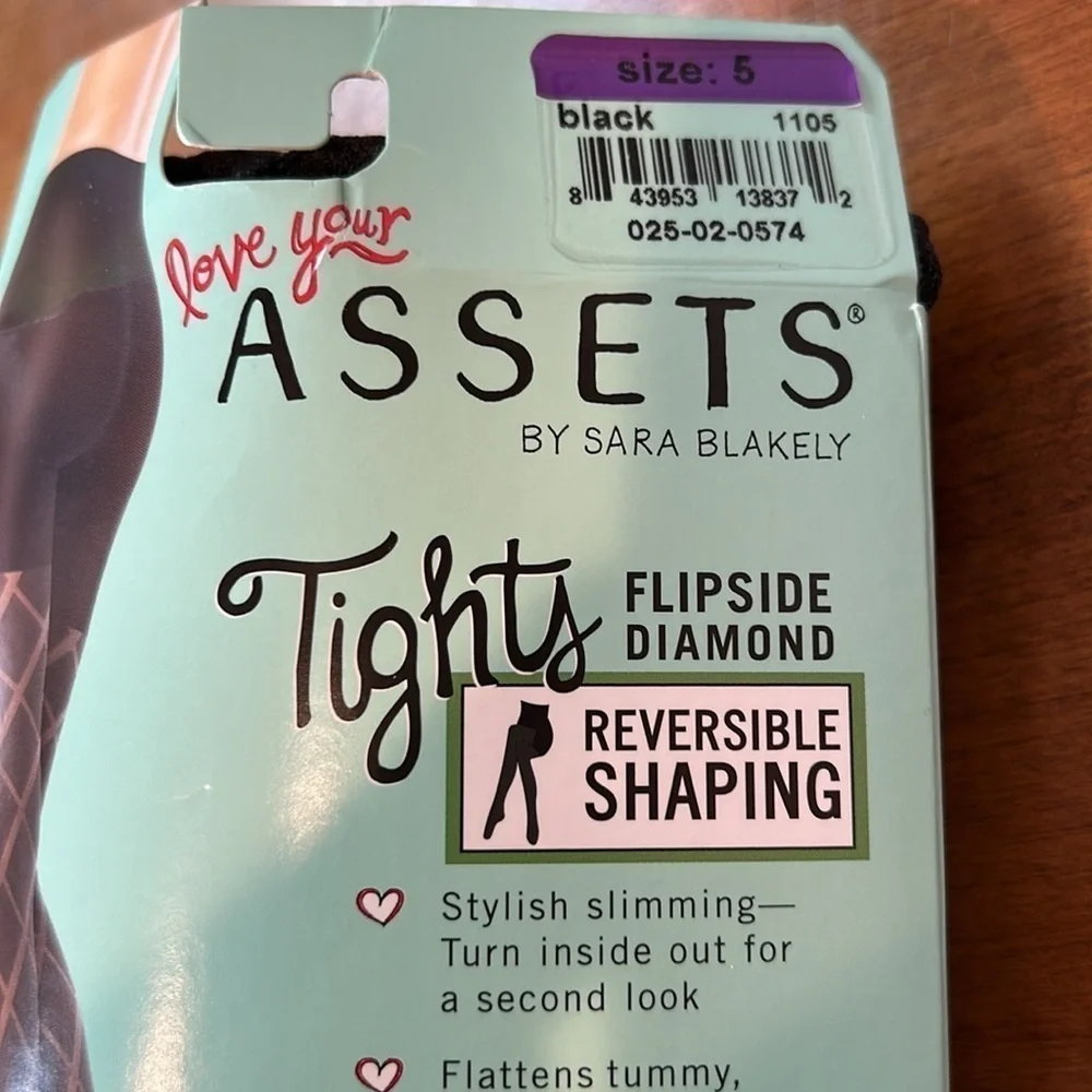 Love your assets flipside diamond tights reversible shaping black size 2X plus